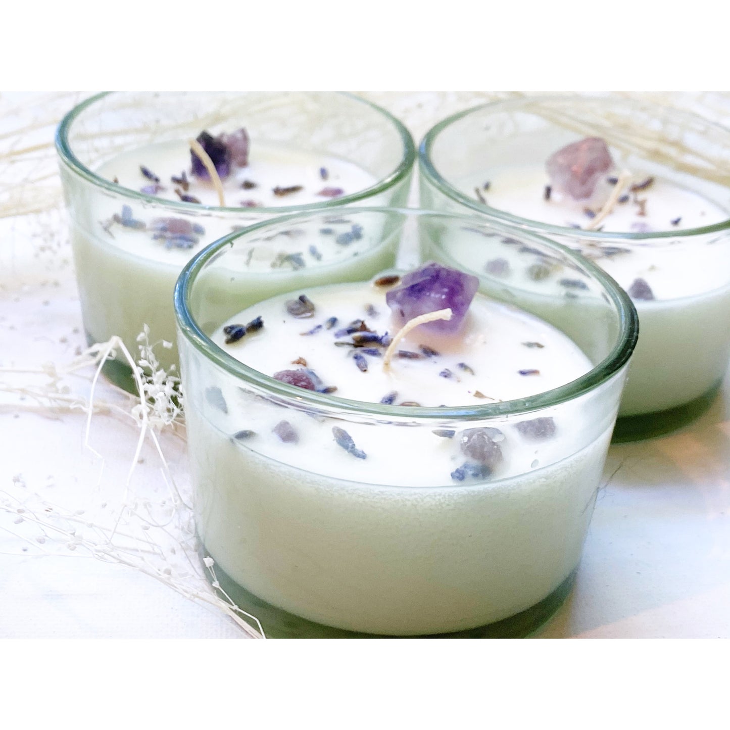 Crystal Infused Candles (Quarts, Citrine, Amethyst) - Goddess Approved